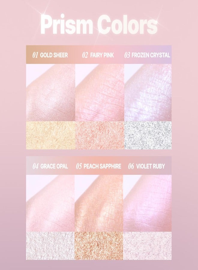 كليو بروفيشنال مكياج CLIO Prism Highlighter، مُضيء للوجه عالي اللمعان، بودرة مخبوزة ناعمة لامعة ببريق اللؤلؤ، جليتر يدوم طويلاً (6 ألوان) (03 كريستال مجمد، مقاس واحد) - Image 4